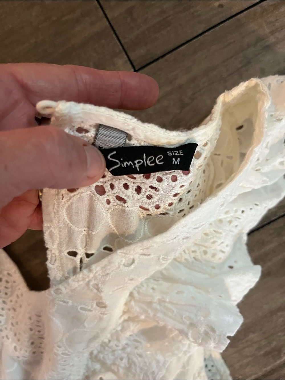 Simplee Apparel White Eyelet Ruffle Mini Dress - Picture 3 of 3